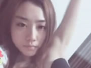 Asian beauty likes to touch breasts