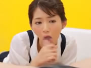 Japanese girl squatting to enjoy oral sex